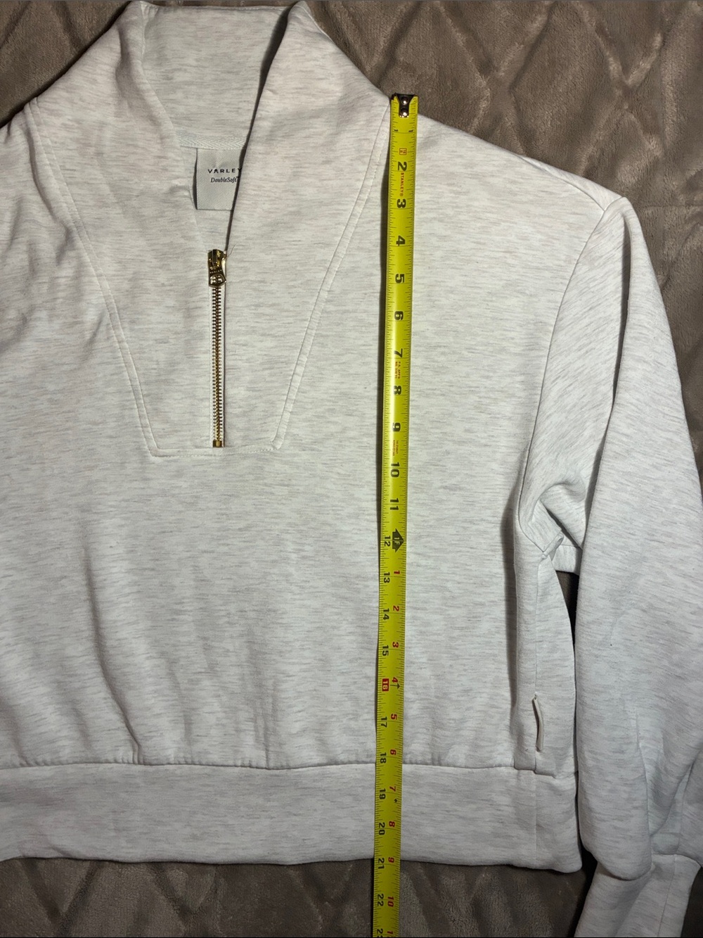 Varley Davidson Sweat Heather Gray Quarter-Zip Pullover Sweatshirt Women’s Sz S - Picture 8 of 11